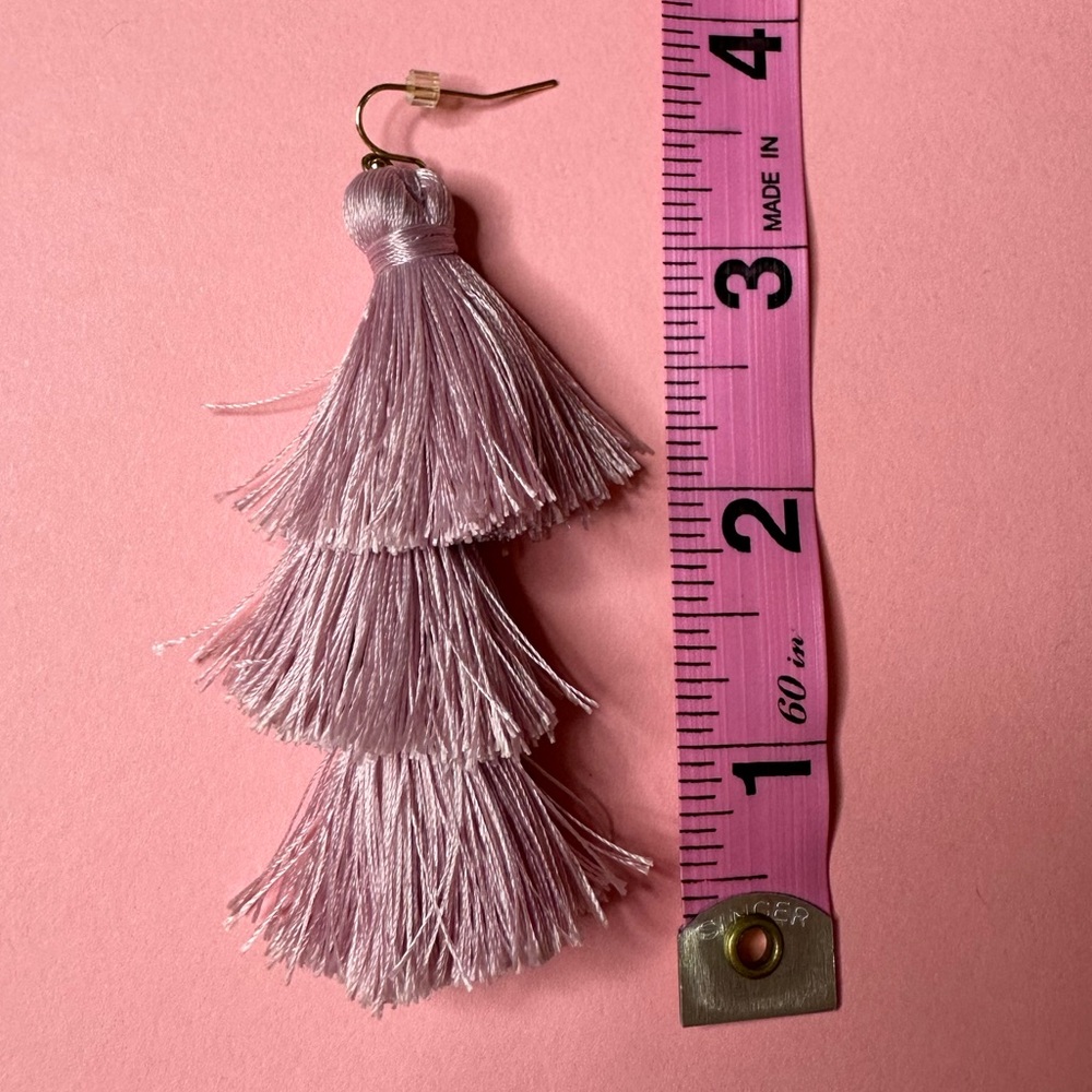 Lavender tassel earrings - Picture 6 of 7